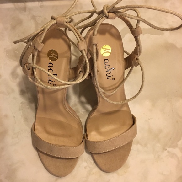 NWOT Machi Nude Chucky Heel w/ Ankle Straps - Picture 3 of 8